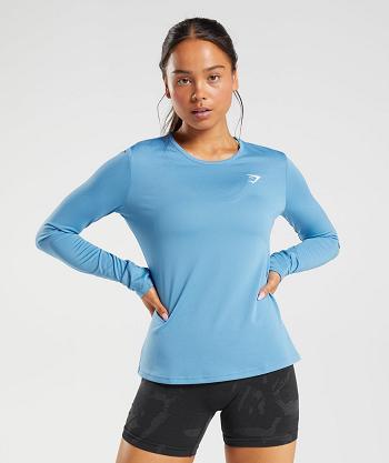 Dámské Long Sleeve Gymshark Tréninková Blankyt | CZ 3532JPQ